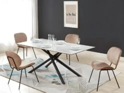 Table à Manger SORRENTE - Céramique & Verre Trempé - 6 Couverts - Effet Marbre Blanc 9 Table à Manger SORRENTE - Céramique & Verre Trempé - 6 Couverts - Effet Marbre Blanc -Deco.fr Soldes Boutique table a manger 414951