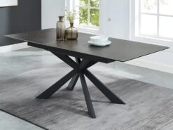 Table à Manger Extensible ALBINA - 6 à 8 Couverts - Céramique & Verre Trempé - Anthracite -Deco.fr Soldes Boutique table a manger 433669