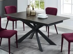 Table à Manger Extensible ALBINA - 6 à 8 Couverts - Céramique & Verre Trempé - Anthracite -Deco.fr Soldes Boutique table a manger 433679