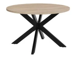 Table à Manger TILKI - 4 Couverts - MDF & Métal - Chêne Et Noir -Deco.fr Soldes Boutique table a manger 439183