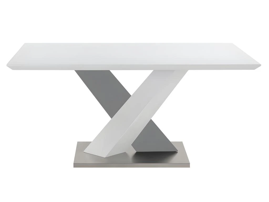 Table à Manger SALVA - 6 Couverts - MDF Laqué - Blanc Et Anthracite 3 Table à Manger SALVA - 6 Couverts - MDF Laqué - Blanc Et Anthracite – Image 3