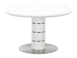 Table à Manger Extensible - 4 à 6 Couverts - MDF Et Métal Inoxydable - Blanc Laqué - CUSCO 10 Table à Manger Extensible - 4 à 6 Couverts - MDF Et Métal Inoxydable - Blanc Laqué - CUSCO -Deco.fr Soldes Boutique table a manger 493439