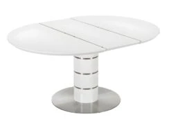 Table à Manger Extensible - 4 à 6 Couverts - MDF Et Métal Inoxydable - Blanc Laqué - CUSCO 9 Table à Manger Extensible - 4 à 6 Couverts - MDF Et Métal Inoxydable - Blanc Laqué - CUSCO -Deco.fr Soldes Boutique table a manger 493441