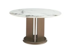 Table à Manger 4 Couverts En Céramique Et MDF - Effet Marbre Blanc Et Taupe Laqué - GOULBURN 10 Table à Manger 4 Couverts En Céramique Et MDF - Effet Marbre Blanc Et Taupe Laqué - GOULBURN -Deco.fr Soldes Boutique table a manger 7169809