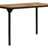 Table De Salon Salle à Manger Design Bois De Manguier Brut Et Acier 120 Cm 0902318