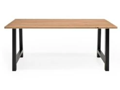 Table à Manger Nina Chêne Foncé Et Noir 180x80cm -Deco.fr Soldes Boutique table a manger 8942967