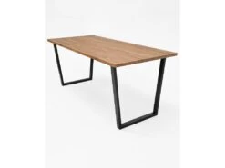 Table à Manger Gala Chêne Foncé Et Noir 140cm -Deco.fr Soldes Boutique table a manger 8944249