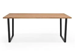 Table à Manger Gala Chêne Foncé Et Noir 140cm -Deco.fr Soldes Boutique table a manger 8944251