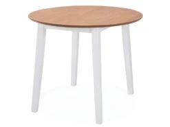 Table De Salon Salle à Manger Dîner Design Ronde à Abattant Mdf Blanche 0902237