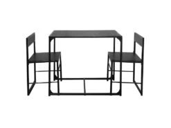 Pack 1 Table Et 2 Chaises Noir Studio étudiant - BERNY 7286