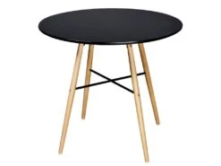 Table De Salon Salle à Manger Dîner Design Ronde Mdf Noir 0902241