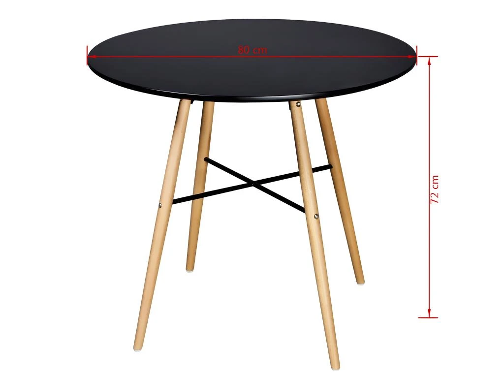 Table De Salon Salle à Manger Dîner Design Ronde Mdf Noir 0902241 3 Table De Salon Salle à Manger Dîner Design Ronde Mdf Noir 0902241 – Image 3