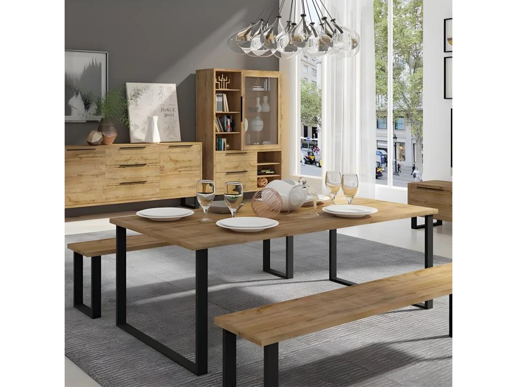 Table De Séjour 100 X 200 Cm Halle - Naturel 2 Table De Séjour 100 X 200 Cm Halle - Naturel – Image 2