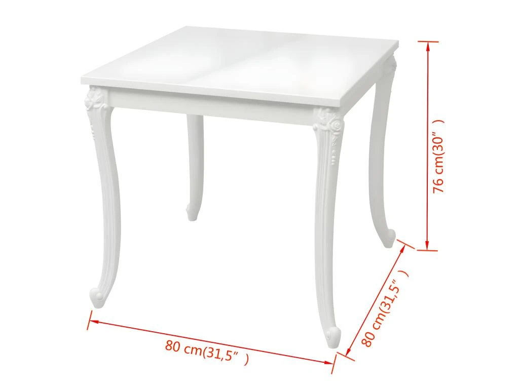 Table De Salon Salle à Manger Design 80 Cm Laquée Blanche 0902293 4 Table De Salon Salle à Manger Design 80 Cm Laquée Blanche 0902293 – Image 4