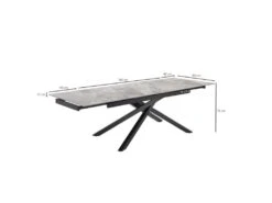 Table Extensible 160/240 Cm Céramique Gris Marbré Pied Torsadé - DAKOTA 05 -Deco.fr Soldes Boutique table a manger 9177657