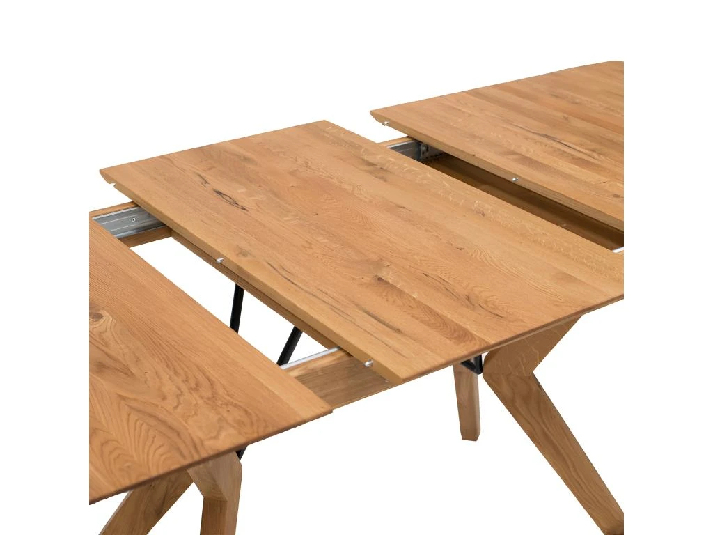 Table Extensible Plateau Et Piètement Chêne Massif 200/250 Cm - GRONE 3 Table Extensible Plateau Et Piètement Chêne Massif 200/250 Cm - GRONE – Image 3