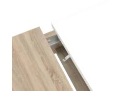 Table De Repas Extensible 160/206 Plateau Blanc Laqué Et Pieds Gris - ALEXIANE -Deco.fr Soldes Boutique table a manger 9178751