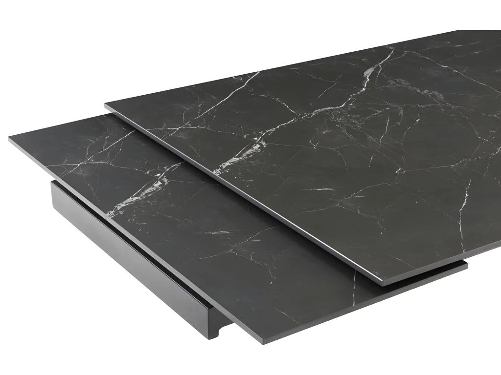 Table Extensible 160/240 Cm Céramique Noir Marbré Pied étoile - INDIANA 06 3 Table Extensible 160/240 Cm Céramique Noir Marbré Pied étoile - INDIANA 06 – Image 3