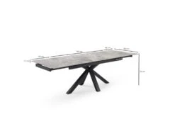 Table Extensible 160/240 Cm Céramique Gris Marbré Pied Croix - DAKOTA 04 -Deco.fr Soldes Boutique table a manger 9179213