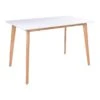 GRAM - Table Repas 120x70cm Naturelle Et Blanche