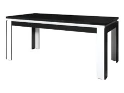 Table Salle à Manger LINA 160cm . Coloris Noir Et Blanc. Table 4 Personnes. Design Moderne.
