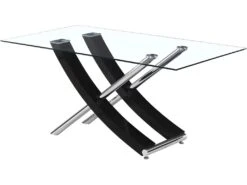 Table Repas "Diva" - 160 X 90 X 76 Cm - Noir Laqué