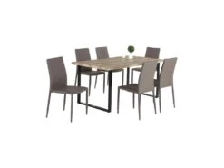 Table DAVID Avec Plateau En MDF Et Pieds En Acier Noir. Design Type Industriel Pour Votre Intérieur -Deco.fr Soldes Boutique table a manger 9539855