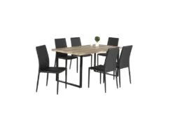 Table DAVID Avec Plateau En MDF Et Pieds En Acier Noir. Design Type Industriel Pour Votre Intérieur -Deco.fr Soldes Boutique table a manger 9539857