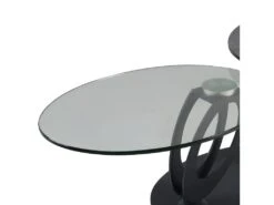 VITAK - Table Basse Ovale Plateaux Verre Et Céramique Gris 5 VITAK - Table Basse Ovale Plateaux Verre Et Céramique Gris -Deco.fr Soldes Boutique table basse 10009157