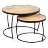 GIZEM - Lot De 2 Tables Basses Gigognes Métal Et Bois -Deco.fr Soldes Boutique table basse 10009397
