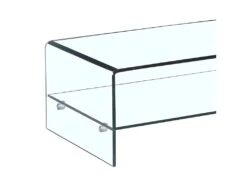 Table Basse Rectangulaire En Verre Trempé Avec étagère Vitrée - ICE -Deco.fr Soldes Boutique table basse 10017409