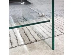 Table Basse Rectangulaire En Verre Trempé Avec étagère Vitrée - ICE -Deco.fr Soldes Boutique table basse 10017411