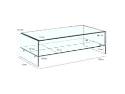 Table Basse Rectangulaire En Verre Trempé Avec étagère Vitrée - ICE -Deco.fr Soldes Boutique table basse 10017413