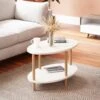 Table Basse Ovale Højreby 43 X 70 X 44 Cm Blanc [en.casa] -Deco.fr Soldes Boutique table basse 10017843