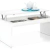 Table Basse Blanc Brillant Avec Plateau Relevable -Deco.fr Soldes Boutique table basse 10151445