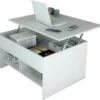 Table Basse Relevable 90 Cm Blanche 3 Niches -Deco.fr Soldes Boutique table basse 10151487