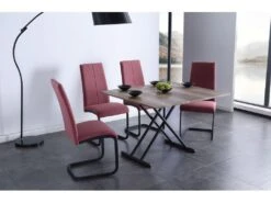 Table Basse Relevable Rectangulaire Extensible Coloris Noyer / Pieds Noir -Longueur 100 X Largeur 50-100 Cm -Deco.fr Soldes Boutique table basse 10151521