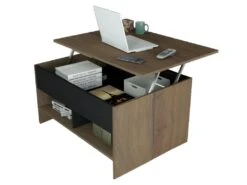 Table Basse Relevable 90 Cm Châtaignier Noir 8 Table Basse Relevable 90 Cm Châtaignier Noir -Deco.fr Soldes Boutique table basse 10151543