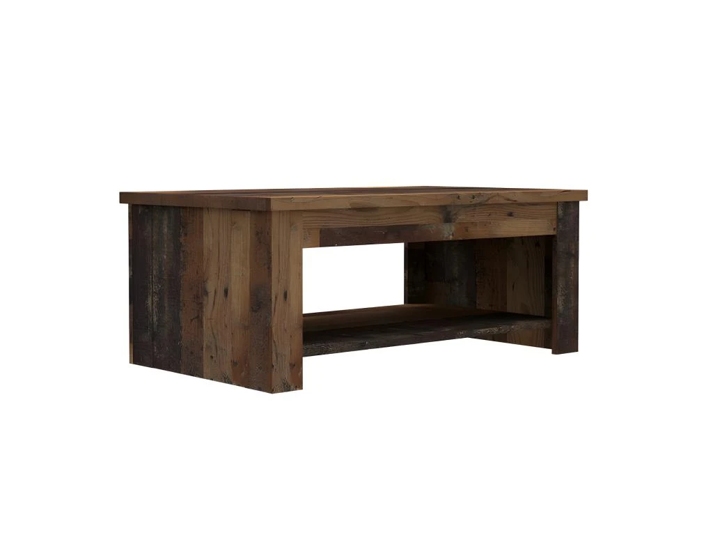 Table Basse Avec Plateau Relevable Effet Bois Vieilli - BUCK 1 Table Basse Avec Plateau Relevable Effet Bois Vieilli - BUCK