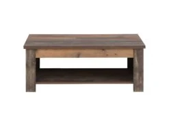 Table Basse Avec Plateau Relevable Effet Bois Vieilli - BUCK 7 Table Basse Avec Plateau Relevable Effet Bois Vieilli - BUCK -Deco.fr Soldes Boutique table basse 10567971