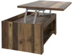 Table Basse Avec Plateau Relevable Effet Bois Vieilli - BUCK 9 Table Basse Avec Plateau Relevable Effet Bois Vieilli - BUCK -Deco.fr Soldes Boutique table basse 10567975