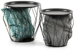 Set De 2 Tables Basses Kabul, Plateau En Noir Et Structure En Métal En Noir -Deco.fr Soldes Boutique table basse 10585605