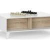 Table Basse Relevable Kira Couleur Chêne/Blanc, 100 Cm Largeur -Deco.fr Soldes Boutique table basse 10724347
