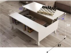 Table Basse Relevable Kira Couleur Chêne/Blanc, 100 Cm Largeur -Deco.fr Soldes Boutique table basse 10724353