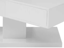 Table Basse Avec Plateau Pivotant, 2 Tiroirs Et 2 Niches - MDF - Blanc Laqué - ILYA -Deco.fr Soldes Boutique table basse 10727271