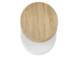Table Basse Avec Plateau Pivotant - MDF - Naturel Et Blanc - VITALY -Deco.fr Soldes Boutique table basse 10727907