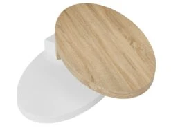 Table Basse Avec Plateau Pivotant - MDF - Naturel Et Blanc - VITALY -Deco.fr Soldes Boutique table basse 10727909