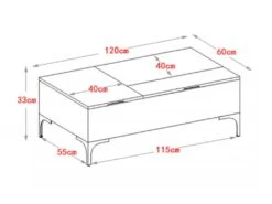 Table Basse Avec 2 Plateaux Relevables Et 1 Porte - MDF Et Acier - Naturel Et Noir - KAYLINO -Deco.fr Soldes Boutique table basse 10735311