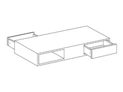 Table Basse Avec Plateau Pivotant, 2 Tiroirs Et 2 Niches - MDF - Blanc Laqué - ILYA -Deco.fr Soldes Boutique table basse 10764785