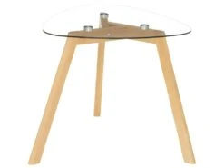 Lot De 2 Tables à Café Gigognes En Verre Trempé Et Bois De Hêtre -Deco.fr Soldes Boutique table basse 10772977